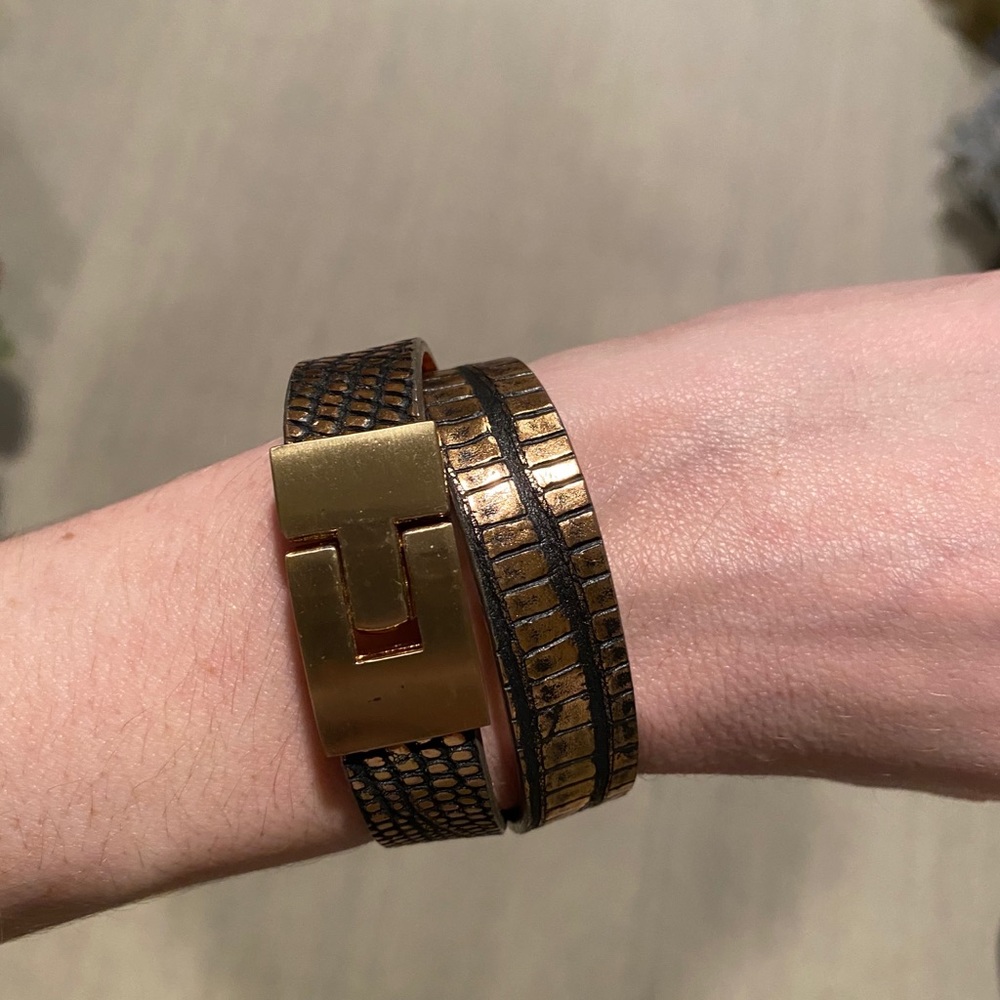 Copper/Brown leather bracelet